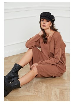 So Cachemire Sukienka dzianinowa "Palerme" w kolorze karmelowym ze sklepu Limango Polska w kategorii Sukienki - zdjęcie 188987400