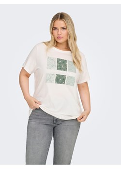 ONLY Carmakoma Koszulka w kolorze biało-zielonym ze sklepu Limango Polska w kategorii Bluzki damskie - zdjęcie 188988251
