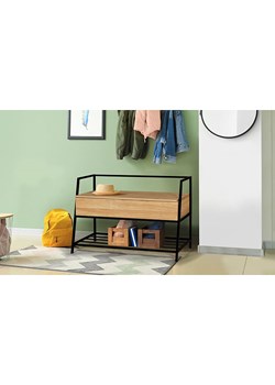 IDOMYA Essentials Szafka na buty "Timeo" w kolorze jasnobrązowym z siedziskiem - 90 x 60 x 39 cm ze sklepu Limango Polska w kategorii Szafy - zdjęcie 188993201