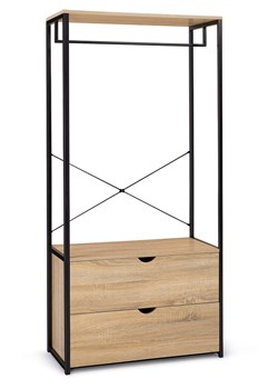IDOMYA Essentials Garderoba "Memphis" w kolorze jasnobrązowo-czarnym - 80 x 167 x 40 cm ze sklepu Limango Polska w kategorii Szafy - zdjęcie 188993502