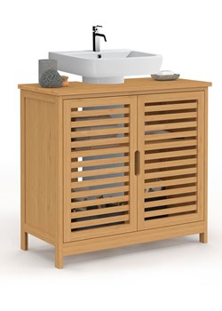 IDOMYA Essentials Szafka "Maya" w kolorze jasnobrązowym pod umywalkę - 60 x 65 x 30 cm ze sklepu Limango Polska w kategorii Szafy - zdjęcie 188993713