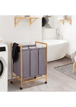 IDOMYA Essentials Kosz w kolorze jasnobrązowo-szarym na pranie - 61 x 83 x 40 cm ze sklepu Limango Polska w kategorii Akcesoria łazienkowe - zdjęcie 188993814