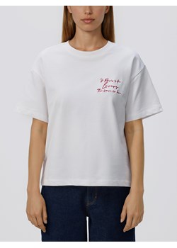 Reserved - T-shirt z haftem - złamana biel ze sklepu Reserved w kategorii Bluzki damskie - zdjęcie 188998013