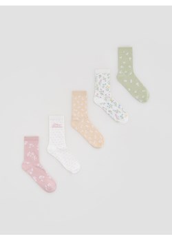 Reserved - Skarpetki z włóknem bambusowym 5 pack - pastelowy róż ze sklepu Reserved w kategorii Skarpetki damskie - zdjęcie 188998091