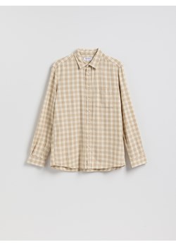 Reserved - Koszula regular z lnem - beżowy ze sklepu Reserved w kategorii Koszule męskie - zdjęcie 188998122