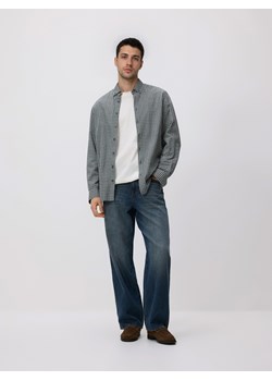 Reserved - Bawełniana koszula regular fit - ciemnozielony ze sklepu Reserved w kategorii Koszule męskie - zdjęcie 188998124