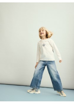 Reserved - Jeansy wide leg z opraniem - niebieski ze sklepu Reserved w kategorii Spodnie dziewczęce - zdjęcie 188998134