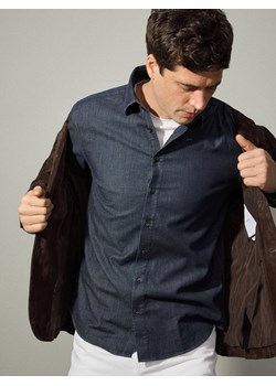 Reserved - Jeansowa koszula slim fit - granatowy ze sklepu Reserved w kategorii Koszule męskie - zdjęcie 188998642