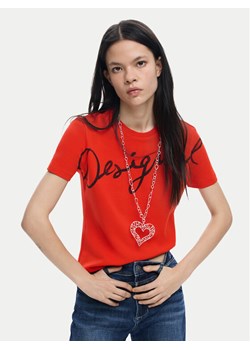 Desigual T-Shirt Florencia 26SWTK07 Czerwony Regular Fit ze sklepu MODIVO w kategorii Bluzki damskie - zdjęcie 188999432