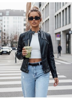 Kurtka skórzana damska KLIROS czarna Dstreet TY4466 ze sklepu DSTREET.PL w kategorii Kurtki damskie - zdjęcie 189000724