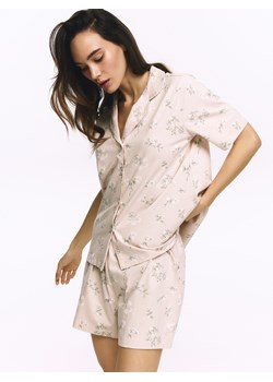 Reserved - Dwuczęściowa piżama z bawełny - beżowy ze sklepu Reserved w kategorii Piżamy damskie - zdjęcie 189000953