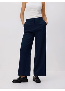 Reserved - Spodnie z szerokimi nogawkami - granatowy ze sklepu Reserved w kategorii Spodnie damskie - zdjęcie 189001062