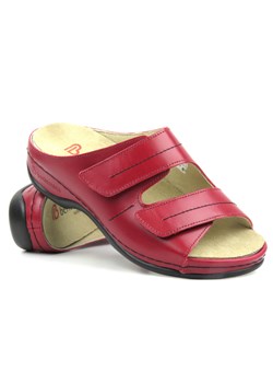 Wysokojakościowe klapki damskie na rzepy - BERKEMANN 01002-277, czerwone ze sklepu ulubioneobuwie w kategorii Klapki damskie - zdjęcie 189002283
