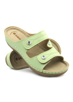 Wygodne klapki damskie -  INBLU MALVA, zielone ze sklepu ulubioneobuwie w kategorii Klapki damskie - zdjęcie 189002473