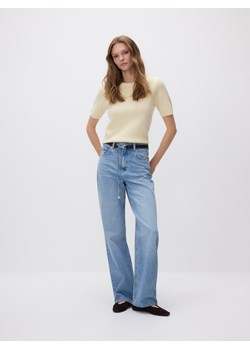 Reserved - Jeansy z paskiem - turkusowy ze sklepu Reserved w kategorii Jeansy damskie - zdjęcie 189003513