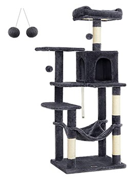 Songmics Drapak w kolorze szaro-kremowym - 55 x 143 x 45 cm ze sklepu Limango Polska w kategorii Dla zwierząt - zdjęcie 189004054