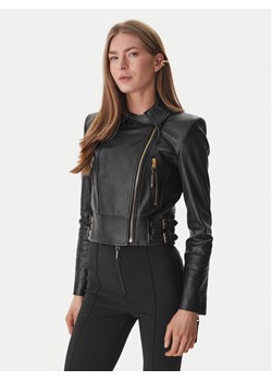 Elisabetta Franchi Kurtka skórzana GD-57Z-61E2-V1490 Czarny Regular Fit ze sklepu MODIVO w kategorii Kurtki damskie - zdjęcie 189004092
