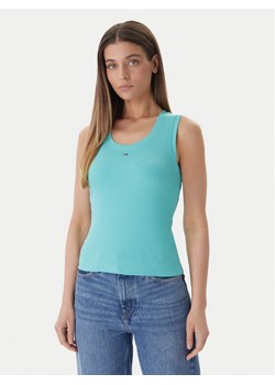 Tommy Jeans Top Essential DW0DW20673 Zielony Regular Fit ze sklepu MODIVO w kategorii Bluzki damskie - zdjęcie 189004143