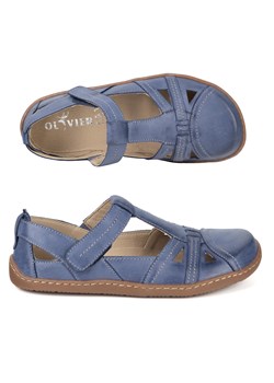 Buty damskie BAREFOOT Ultralekkie półsandały Olivier 1285 na rzep jeans ze sklepu butyolivier w kategorii Półbuty damskie - zdjęcie 189005930