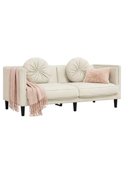 Kremowa stylowa sofa 2-osobowa z poduszkami N3-C93 ze sklepu Edinos.pl w kategorii Sofy i kanapy - zdjęcie 189006320