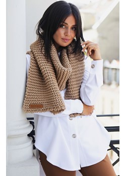 Szalik BK041, Kolor karmelowy, Rozmiar one size, BE Knit ze sklepu Primodo w kategorii Szaliki i chusty damskie - zdjęcie 189006863