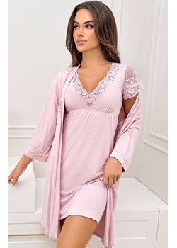 Koszula nocna damska z koronką pudrowy róż Sonia, Kolor róż pudrowy, Rozmiar S, Donna ze sklepu Primodo w kategorii Koszule nocne - zdjęcie 189006870