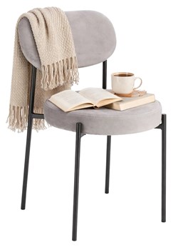 Szare Minimalistyczne Krzesło Tapicerowane L8-D34 ze sklepu Edinos.pl w kategorii Krzesła - zdjęcie 189007173