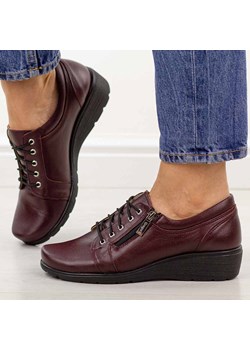 Bordowe Polskie półbuty damskie Gregors 759 ze sklepu suzana.pl w kategorii Półbuty damskie - zdjęcie 189010020