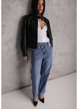 Niebieskie Asymetryczne Jeansy z Bawełny z Podwiniętymi Nogawkami Kenavia ze sklepu renee.pl w kategorii Jeansy damskie - zdjęcie 189010670