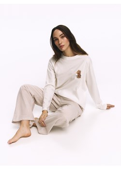 Reserved - Dwuczęściowa piżama z nadrukiem - beżowy ze sklepu Reserved w kategorii Piżamy damskie - zdjęcie 189010811