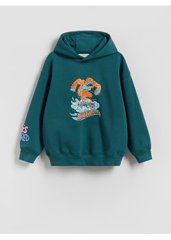 Reserved - Bawełniana bluza Hot Wheels - ciemny turkus ze sklepu Reserved w kategorii Bluzy chłopięce - zdjęcie 189011163