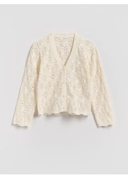 Reserved - Ażurowy kardigan - złamana biel ze sklepu Reserved w kategorii Swetry dziewczęce - zdjęcie 189011344