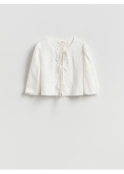 Reserved - Lniana bluzka - biały ze sklepu Reserved w kategorii Bluzki damskie - zdjęcie 189011384