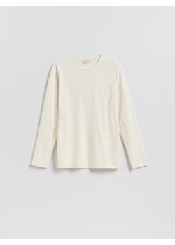 Reserved - Longsleeve regular z włóknem bambusowym - złamana biel ze sklepu Reserved w kategorii T-shirty męskie - zdjęcie 189011500