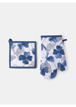 Sinsay - Rękawica i łapka kuchenna z motywem roślinnym - niebieski ze sklepu Sinsay w kategorii Fartuchy kuchenne - zdjęcie 189012563