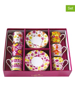 Easy Life Filiżanki (6 szt.) w kolorze fioletowo-żółtym ze wzorem do kawy - 100 ml ze sklepu Limango Polska w kategorii Dzbanki i zaparzacze - zdjęcie 189018243