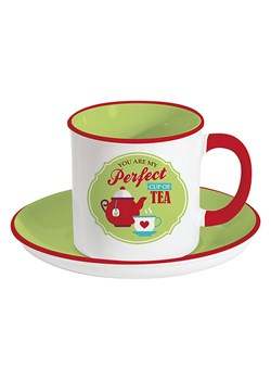 Easy Life Fliżanka "Retro" w kolorze biało-zielono-czerwonym - 250 ml ze sklepu Limango Polska w kategorii Dzbanki i zaparzacze - zdjęcie 189018260