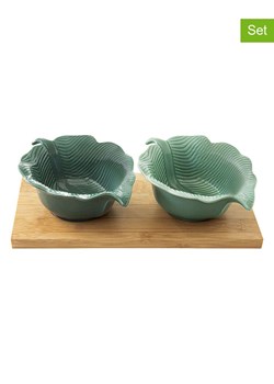 Easy Life 3-częściowy zestaw "Madagascar" w kolorze zielono-beżowym do serwowania ze sklepu Limango Polska w kategorii Misy i tace dekoracyjne - zdjęcie 189018313
