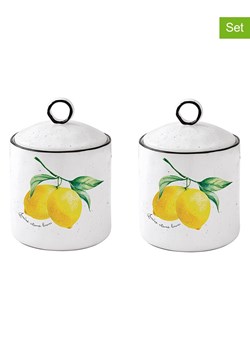 Easy Life Pojemniki (2 szt.) "Amalfi" w kolorze biało-żółtym - wys. 15,5 x Ø 10,5 cm ze sklepu Limango Polska w kategorii Pojemniki kuchenne - zdjęcie 189018391