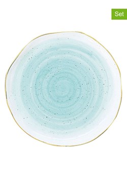 Easy Life Talerze (6 szt.) "Artesanal" w kolorze biało-turkusowym na pieczywo - Ø 10 cm ze sklepu Limango Polska w kategorii Naczynia - zdjęcie 189018413
