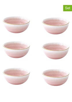Easy Life Miski (6 szt.) "Artesanal" w kolorze biało-jasnoróżowym - Ø 9,5 cm ze sklepu Limango Polska w kategorii Naczynia - zdjęcie 189018433