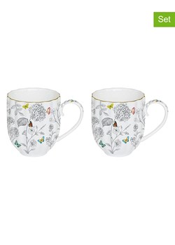 Easy Life Kubki (2 szt.) "Fleurs et Papillons" w kolorze białym ze wzorem - 300 ml ze sklepu Limango Polska w kategorii Dzbanki i zaparzacze - zdjęcie 189018461