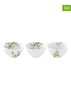 Easy Life Miski (3 szt.) "Natura" w kolorze biało-zielonym - Ø 9,5 cm ze sklepu Limango Polska w kategorii Naczynia - zdjęcie 189018481