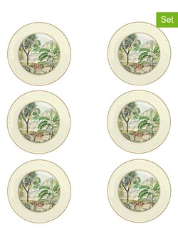 Easy Life Talerzyki deserowe (6 szt.) "Ceylon" w kolorze beżowo-zielonym - Ø 19 cm ze sklepu Limango Polska w kategorii Naczynia - zdjęcie 189018491