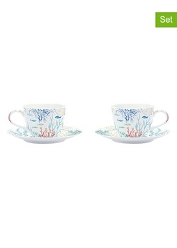 Easy Life Filiżanki (2 szt.) "Under the Sea" w kolorze białym ze wzorem - 110 ml ze sklepu Limango Polska w kategorii Dzbanki i zaparzacze - zdjęcie 189018531