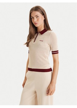 Guess Polo V6GR04 Z0725 Beżowy Regular Fit ze sklepu MODIVO w kategorii Bluzki damskie - zdjęcie 189020840