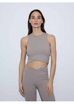 Reserved - Krótki top z zakładkami - beżowy ze sklepu Reserved w kategorii Bluzki damskie - zdjęcie 189022852