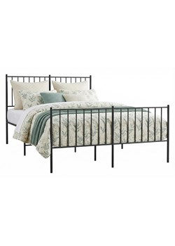 Czarne łóżko małżeńskie z metalu 160x200cm R8-F93 ze sklepu Edinos.pl w kategorii Łóżka i materace - zdjęcie 189027752