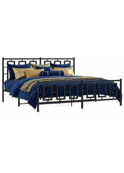 Czarne metalowe łóżko industrialne 180x200cm - Maneo ze sklepu Edinos.pl w kategorii Łóżka i materace - zdjęcie 189027754