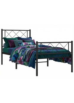 Czarne metalowe łóżko loftowe 90x200 cm W6-P20 ze sklepu Edinos.pl w kategorii Łóżka i materace - zdjęcie 189027760